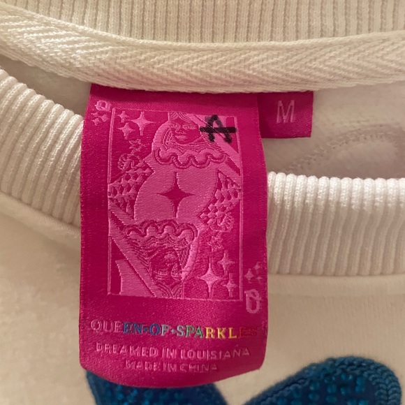 Queen Of Sparkles White Multi Peeps Sweatshirt Medium NWOT - Picture 5 of 7